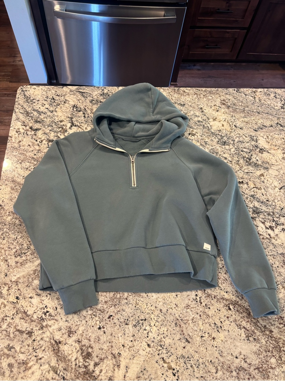 Womens Hooded Vuori Half-Zip Sweatshirt - blue